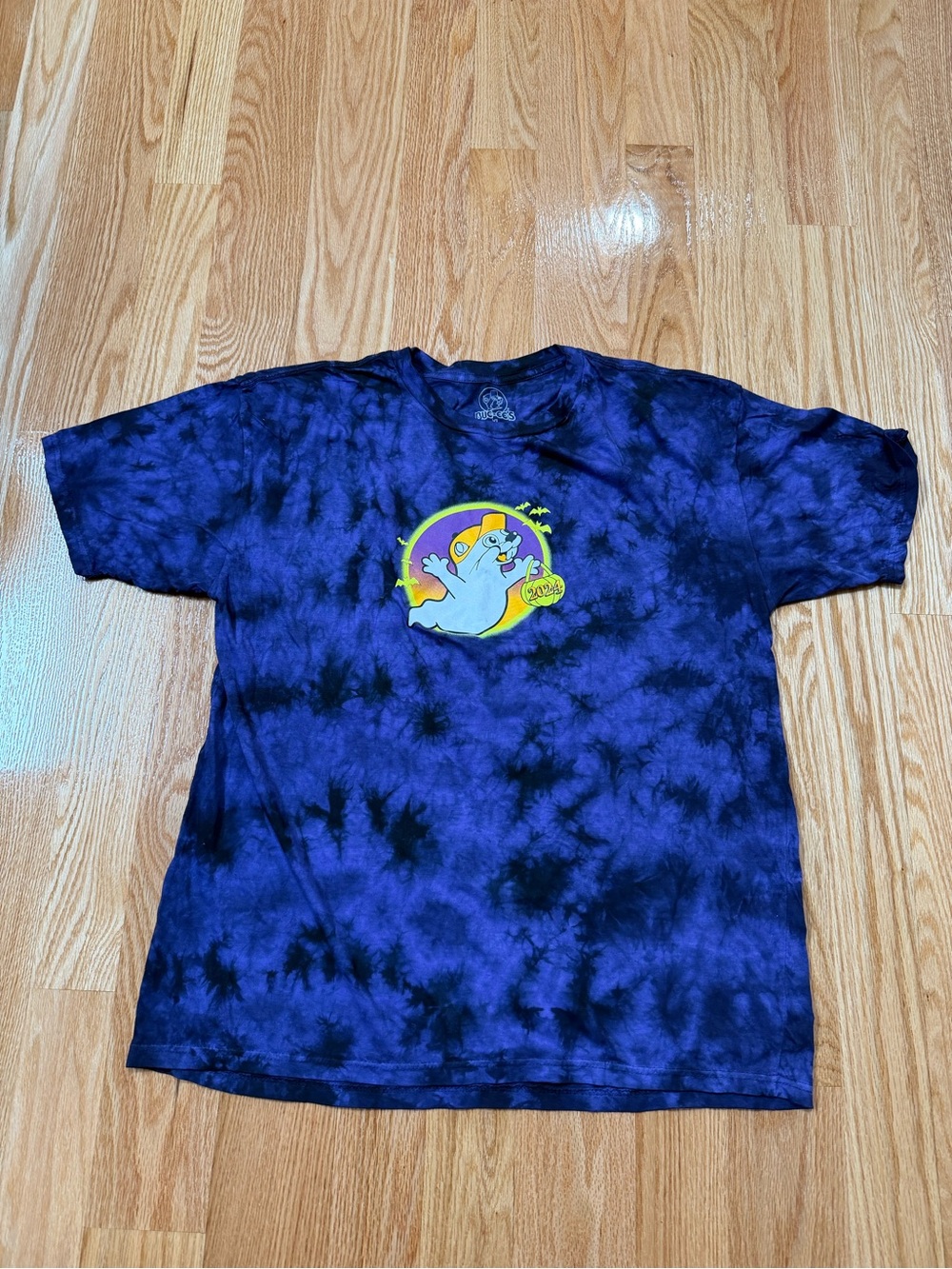 Buc-ee's Halloween Glow in the Dark Tie-Dye Ghost T-Shirt Mens XL Purple 2024